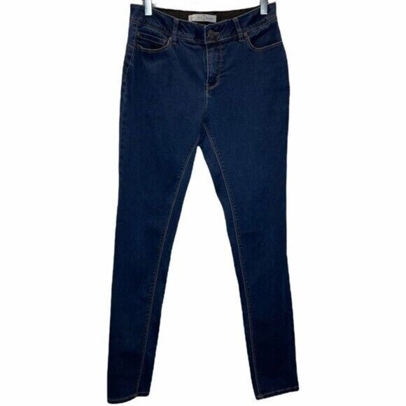 Cato Skinny Jeans Women Size 8 Blue Stretch Zip Dark Wash Mid rise - Picture 1 of 6